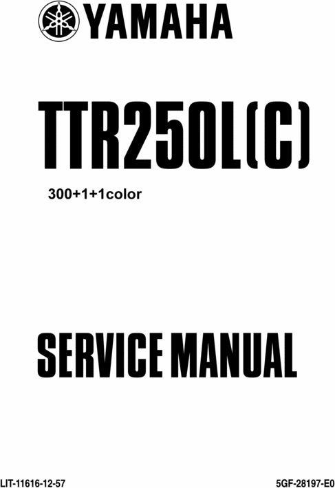 Product picture Yamaha TTR250 L(C) Service Repair Manual