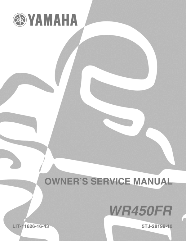 Product picture Yamaha WR450 FR 2003 Service Repair Manual