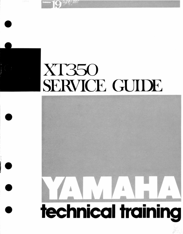 Product picture Yamaha XT350 1985 Technical Training Service Guide