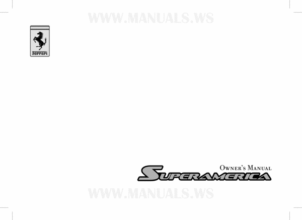 Product picture Ferrari 575m Superamerica Owners Manual 2004