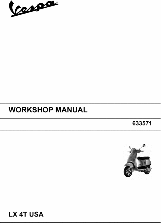 Product picture Vespa LX50 4T USA Service Repair Manual 2005