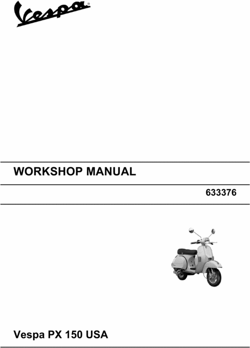 Product picture Vespa PX150 USA Service Repair Manual - Circa 2005?