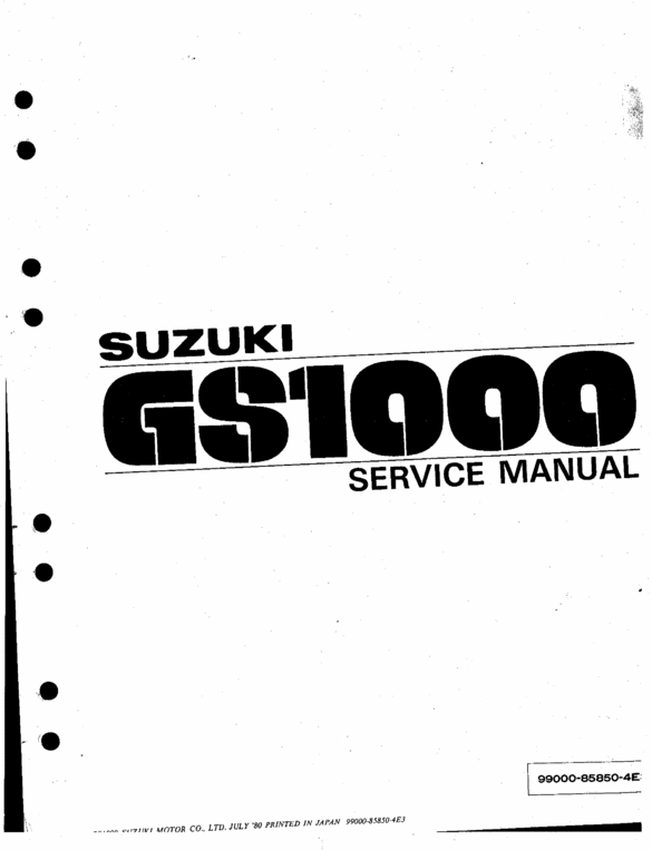 Product picture Suzuki GS1000 1980 Service Repair Manual